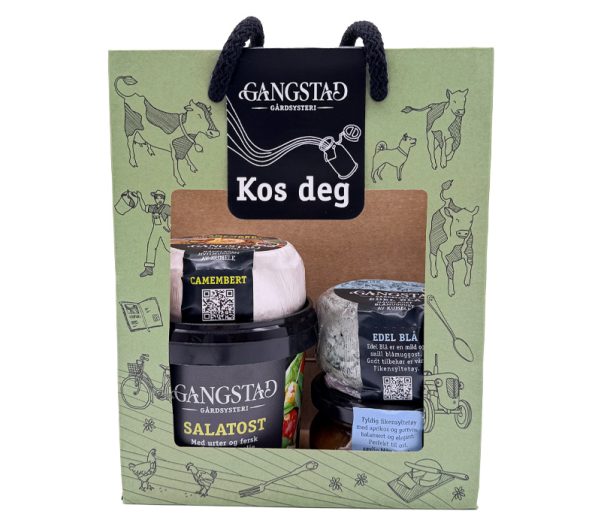 Gangstad Gavepakke Salatost, Camembert, Edel Blå og Fikensyltetøy